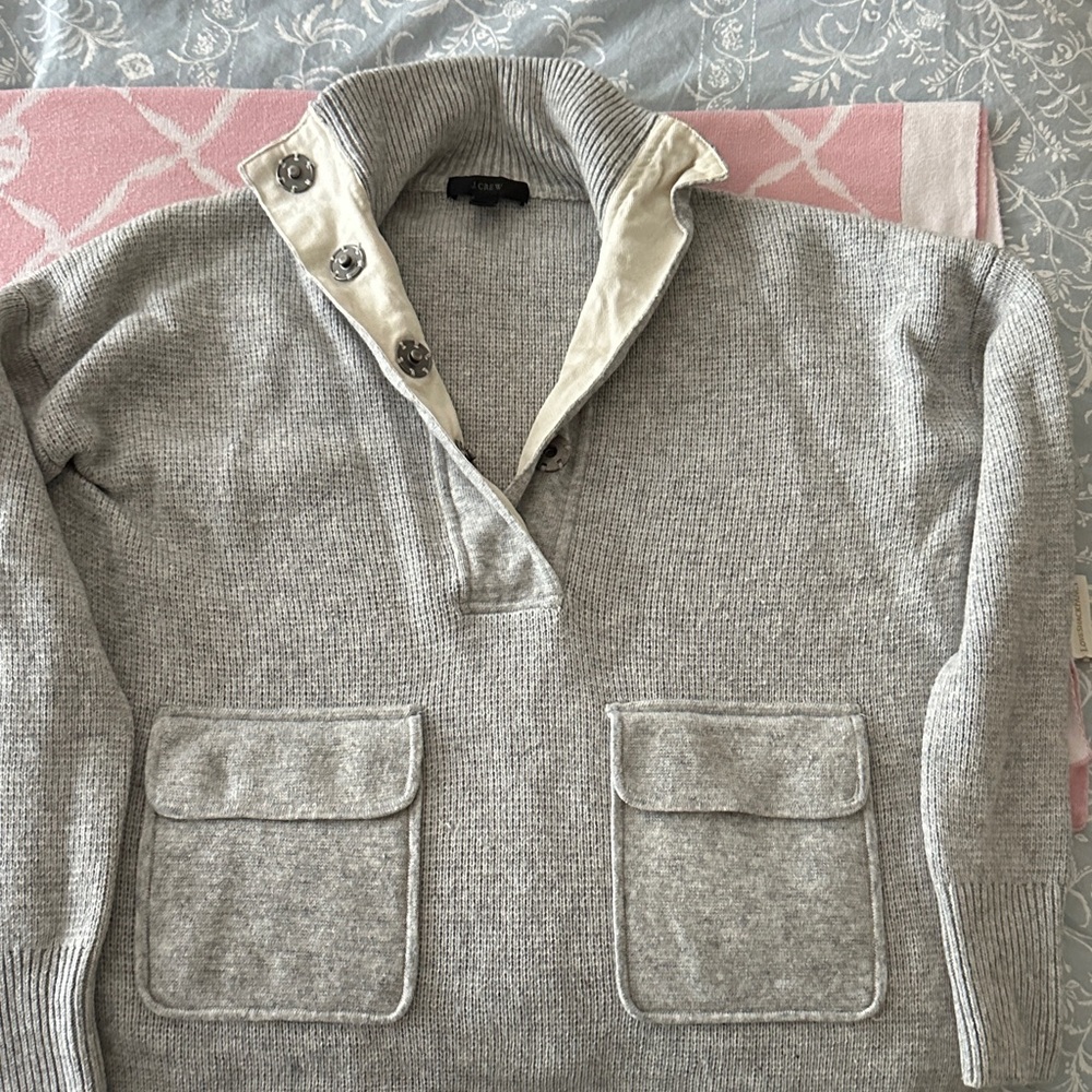 J. Crew Light Gray Knit Sweater